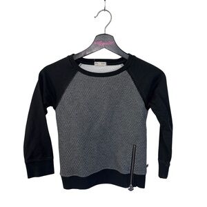 Appaman Raglan Sweatshirt with Zipper Detail Black and Gray Size 8